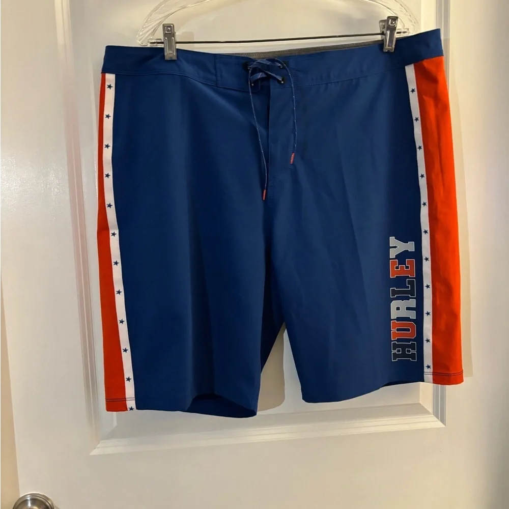 Hurley Men's Blue & Orange Boardshorts Sz 38 NWOT